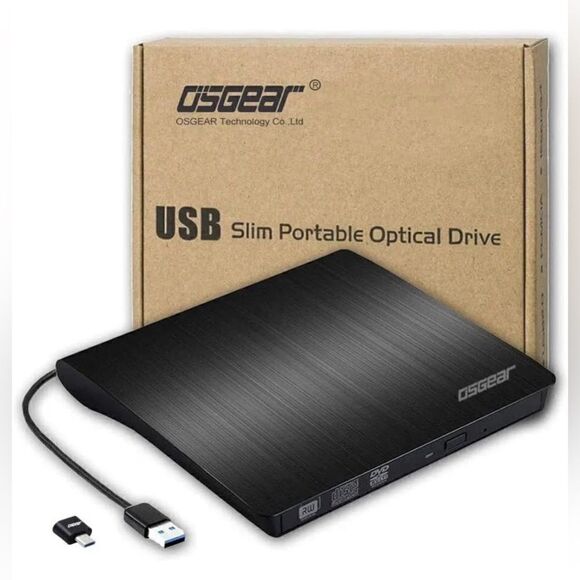 Slim External CD DVD RW Drive USB 3.0 Writer Burner Player Black For Laptop PC - Picture 1 of 8